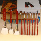 FACELANDY Razer Red Make Up Brush Set 10 PCS S007P